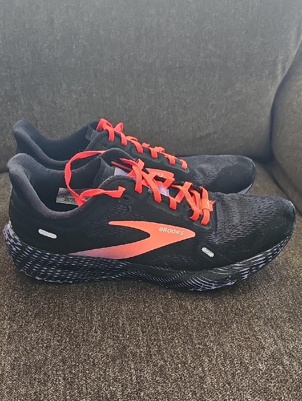 Brooks Black Running Sneakers with Coral Accents